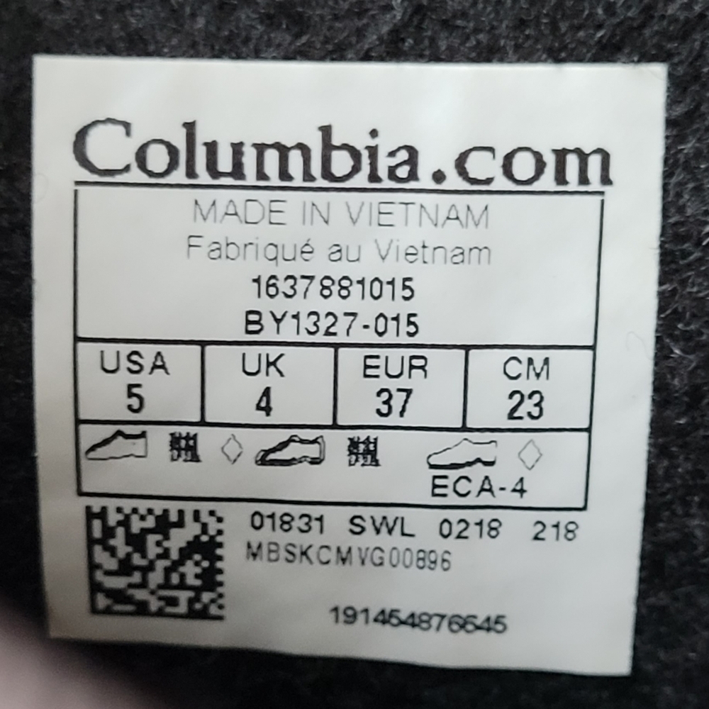 COLUMBIA WATERPROOF WINTER BOOTS SNOW BOOTS GREY BLACK CAMO BIG KIDS SIZE 5 - Picture 13 of 16